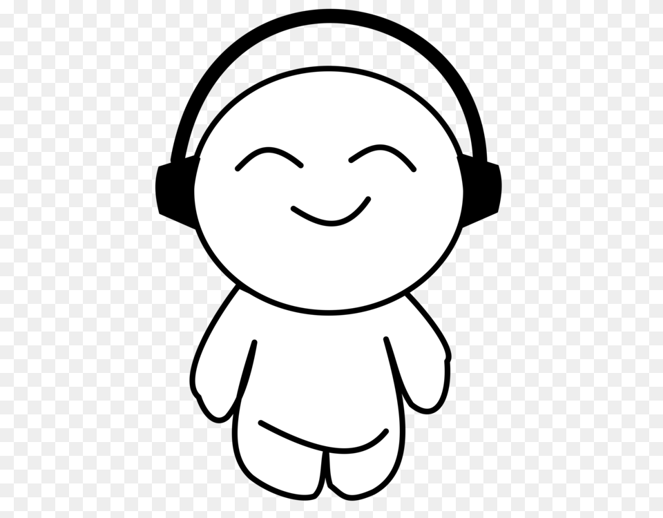 Music Download Drawing Cartoon Black And White, Stencil, Face, Head, Person Free Png