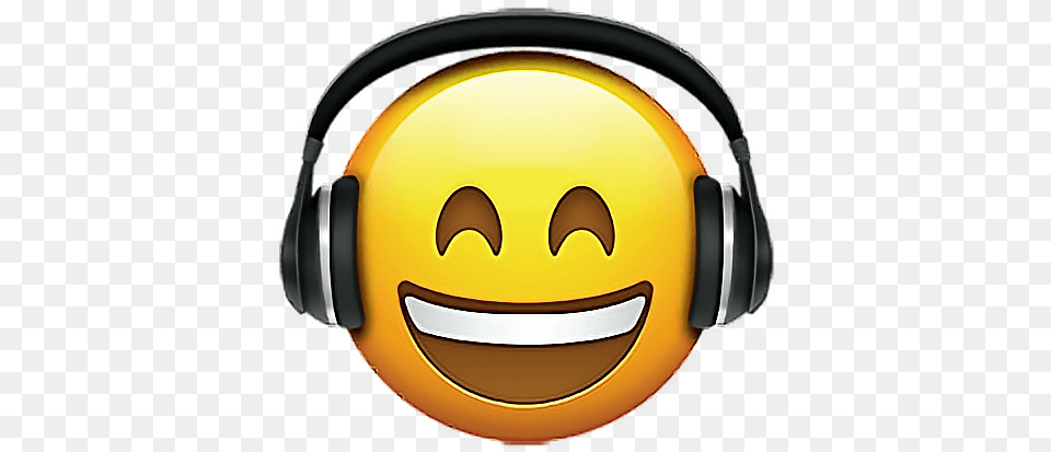 Music Emoji Emoji Emojis Emojisticker Headphones Music Emoji With Headphones, Electronics, Clothing, Hardhat, Helmet Png