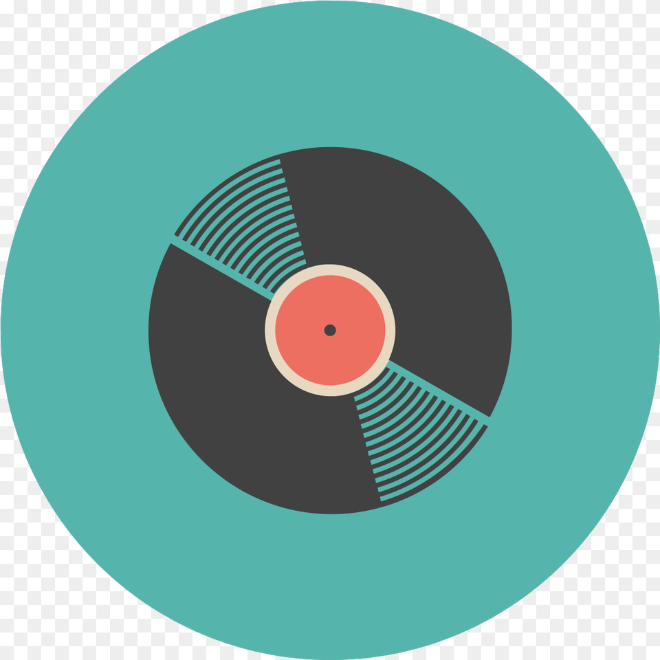 Music Flat Icon Vinyl Record Transparent Vinyl Record Icon, Disk, Reel Free Png Download