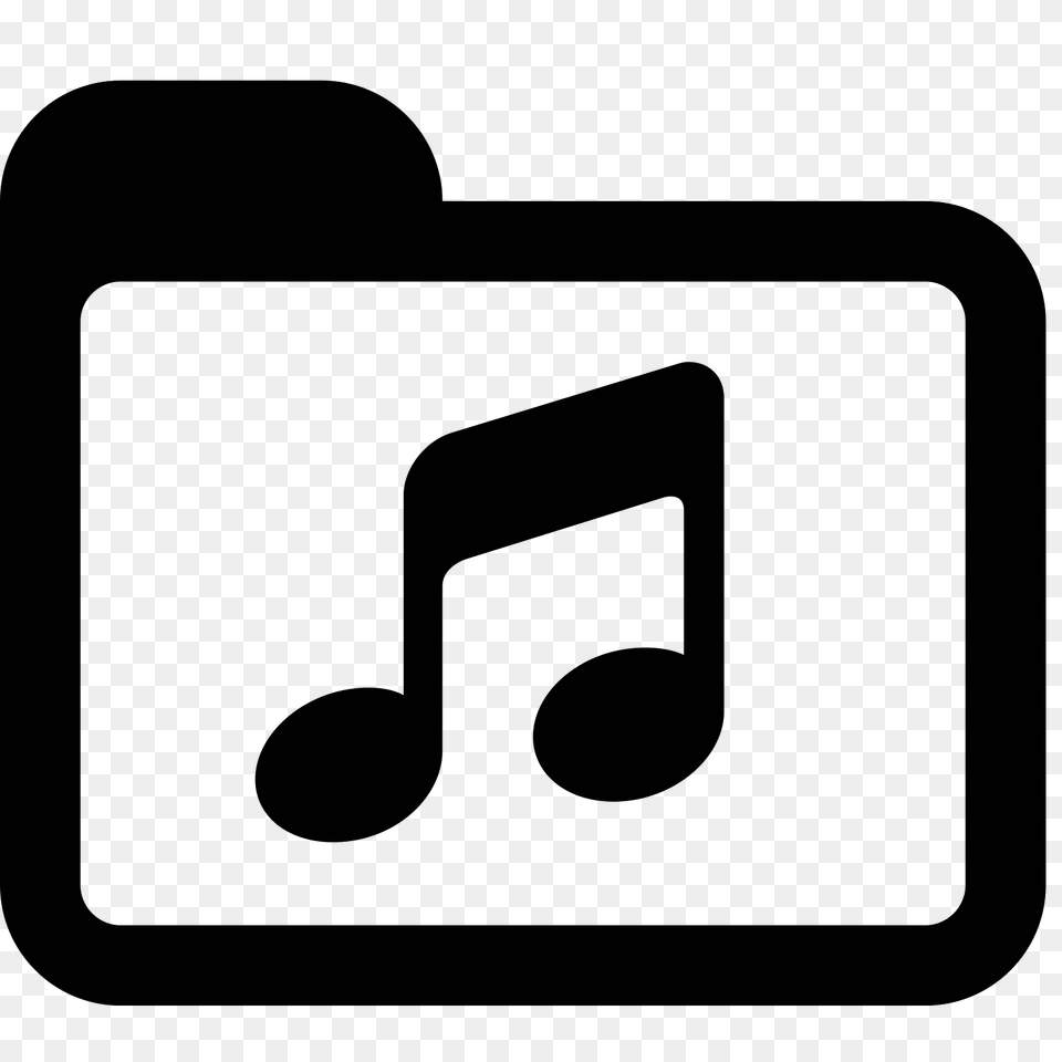 Music Folder Icon, Gray Free Png Download