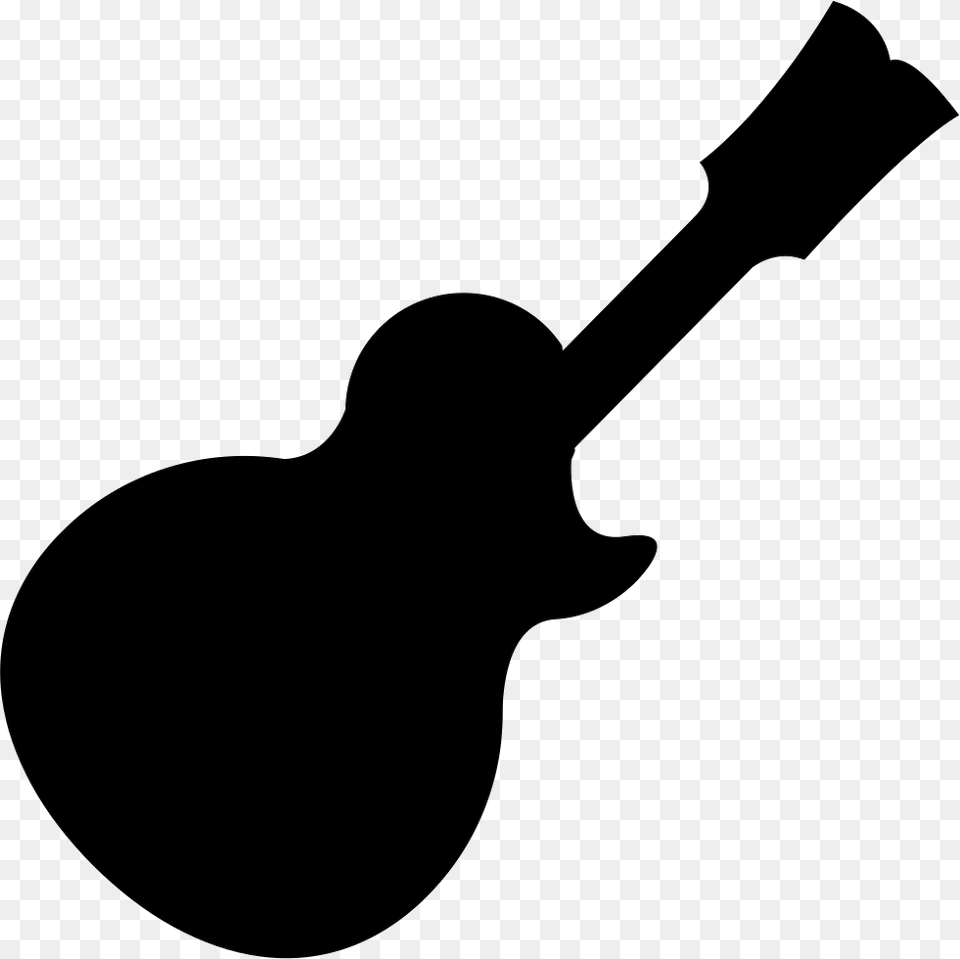 Music Guitar Black Silhouette Icon Stencil, Smoke Pipe, Musical Instrument Free Png Download