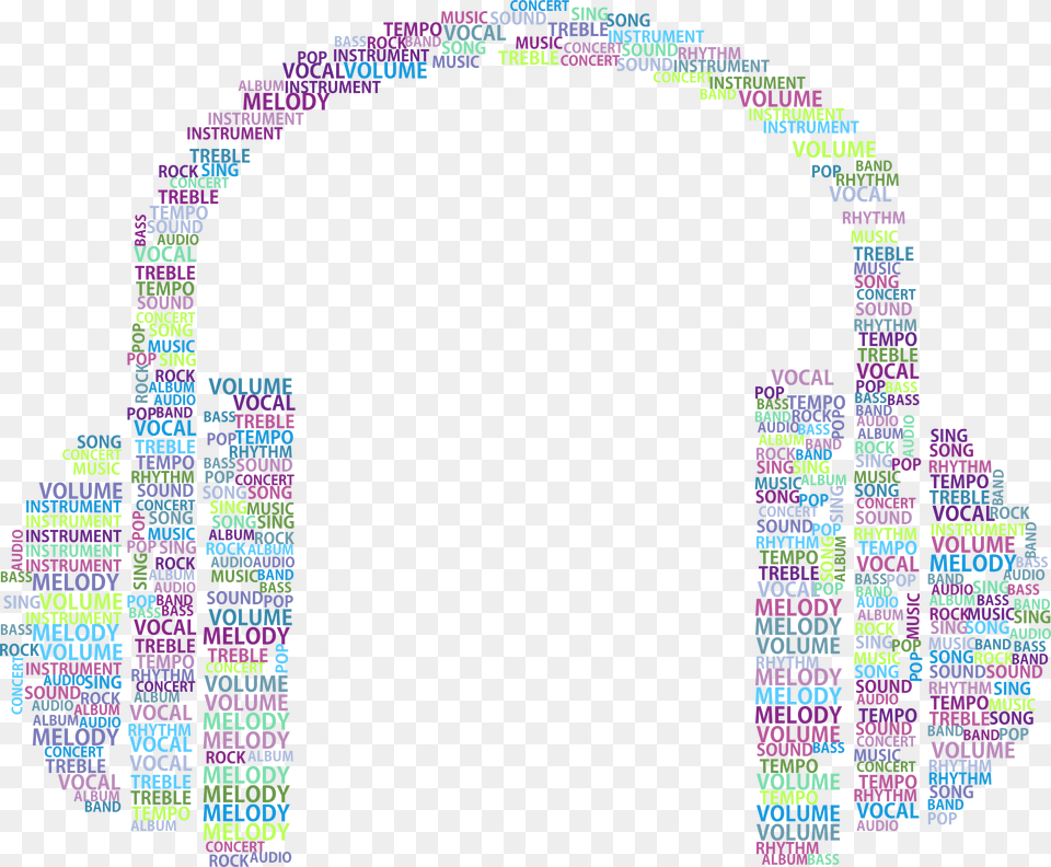 Music Headphones Word Cloud No Background Icons Music With No Background, Purple, Pattern, Arch, Architecture Png
