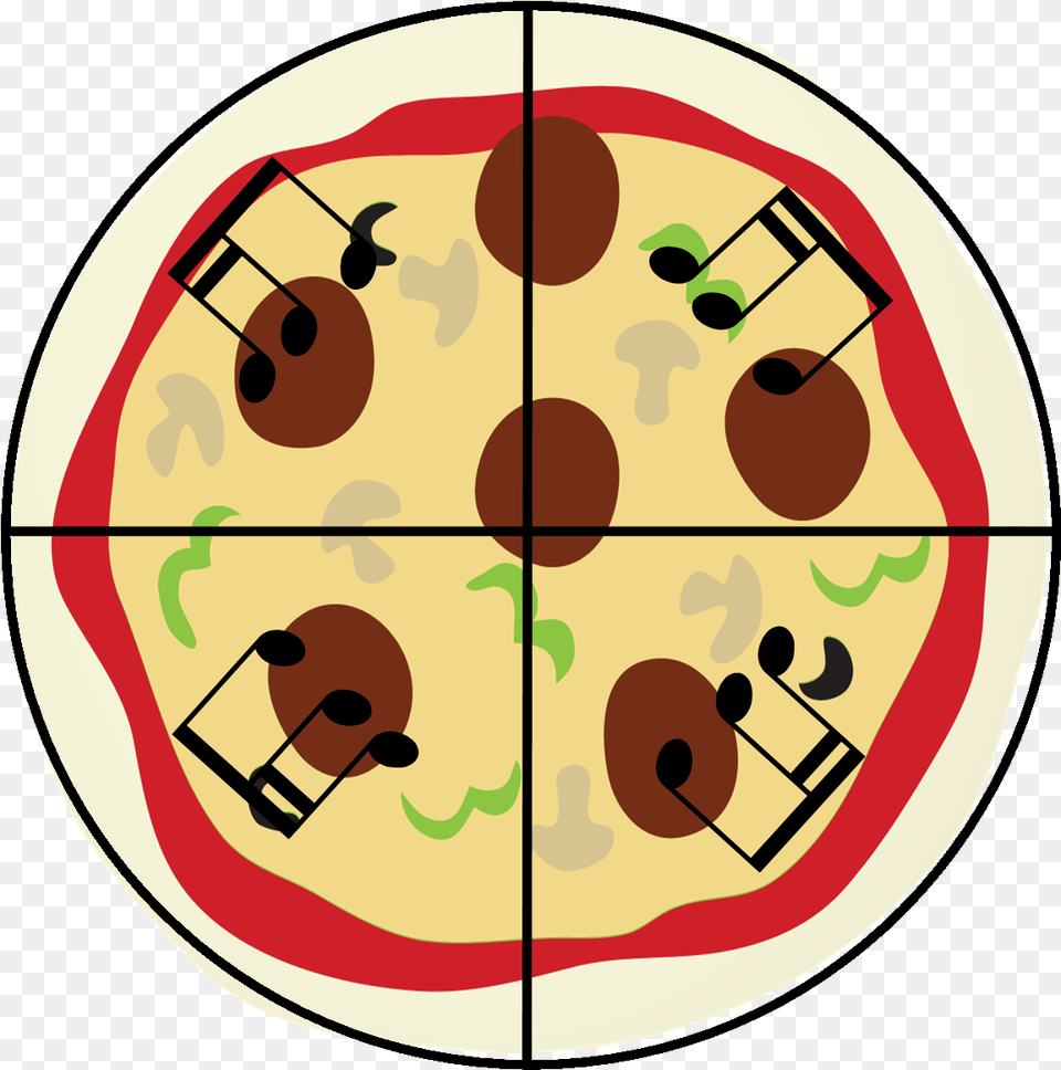 Music In Pizza Clipart Image Pizza Fraction Cartoon, Food, Meal Free Png Download