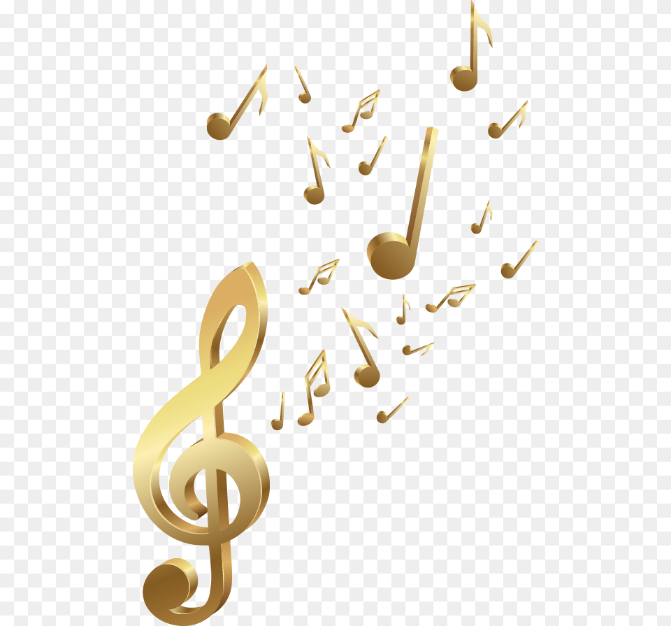 Music Key Notes Golden Stickers Gold Music Notes, Text, Machine, Screw, Number Free Transparent Png