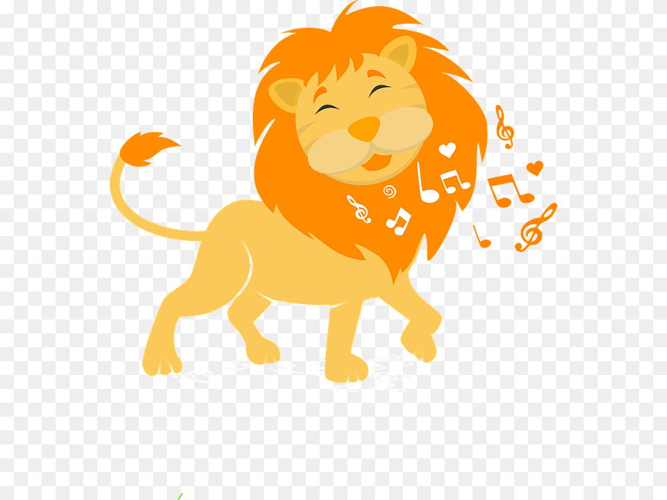 Music Leon Zoo King Illustration Design Cute Lion Clip Art, Animal, Mammal, Wildlife, Bear Free Png Download