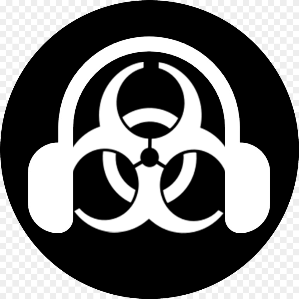 Music Logo Round Biohazard Symbol Black And White, Stencil Free Transparent Png