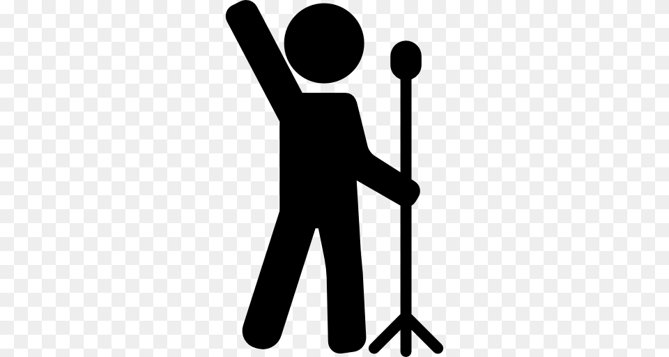 Music Microphones Icon, Silhouette, Electrical Device, Microphone, Person Free Png