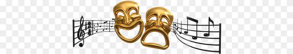 Music Multicolor Musicnotes Musical Comedy Tragedy Gold Masks, Accessories, Jewelry, Locket, Pendant Free Png Download
