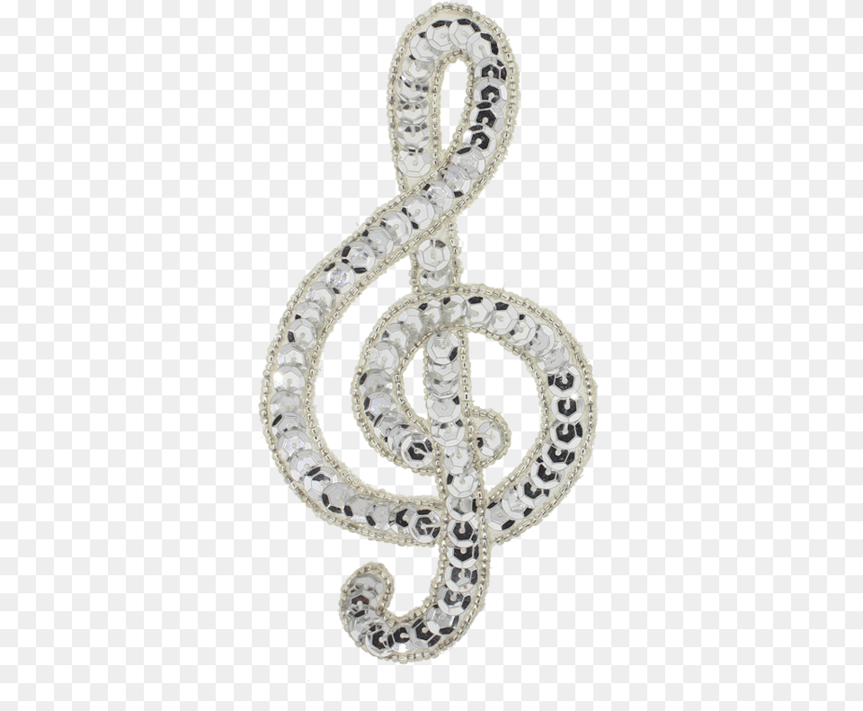 Music Note Clef Beaded Amp Sequin Applique Body Jewelry, Accessories, Earring, Diamond, Gemstone Free Png Download