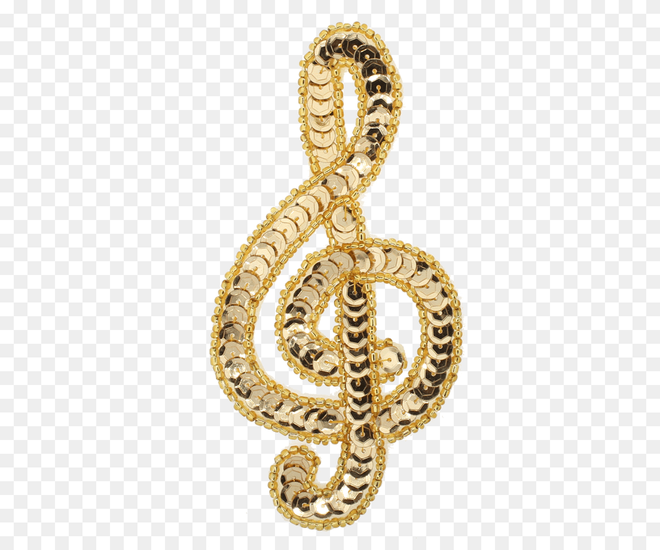 Music Note Clef Beaded Amp Sequin Applique Locket, Accessories, Gold, Earring, Jewelry Free Transparent Png