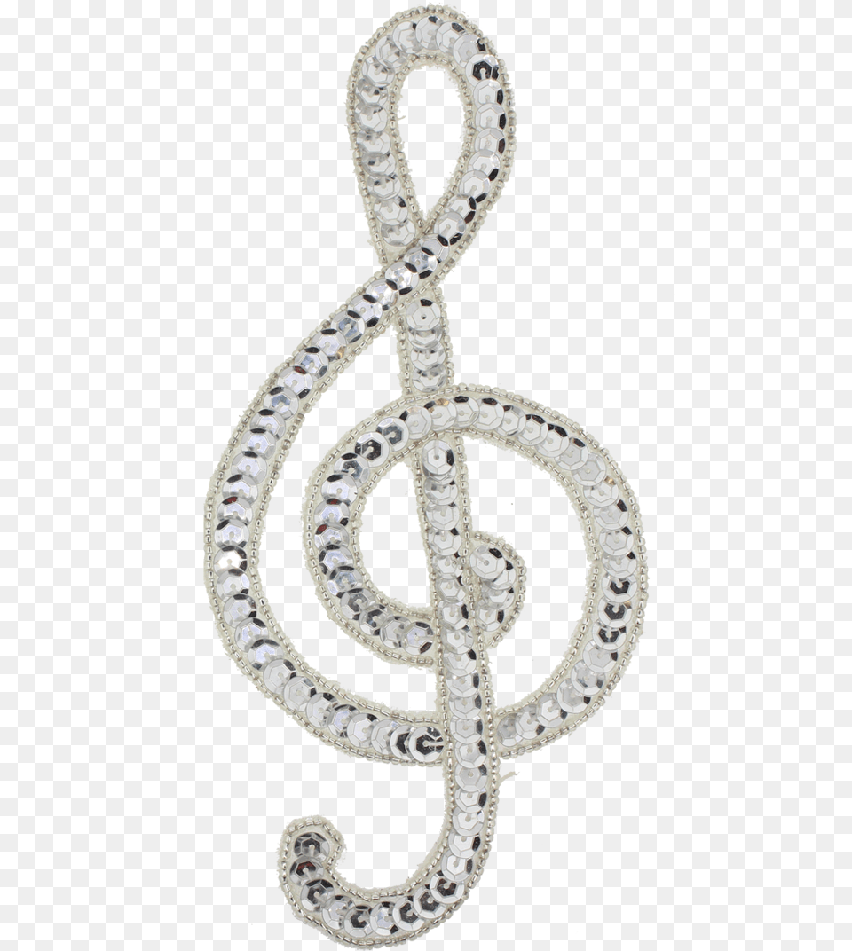 Music Note Clef Beaded Amp Sequin Applique Pendant, Accessories, Earring, Jewelry, Necklace Png