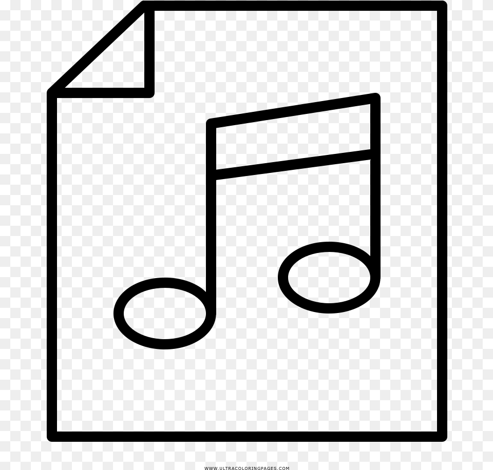Music Note Coloring Pages Illustration, Gray Free Transparent Png