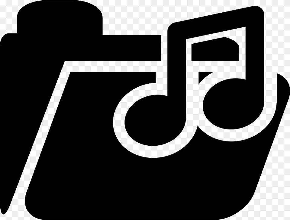 Music Note On Folder Comments Black And White, Stencil, Text Free Png Download