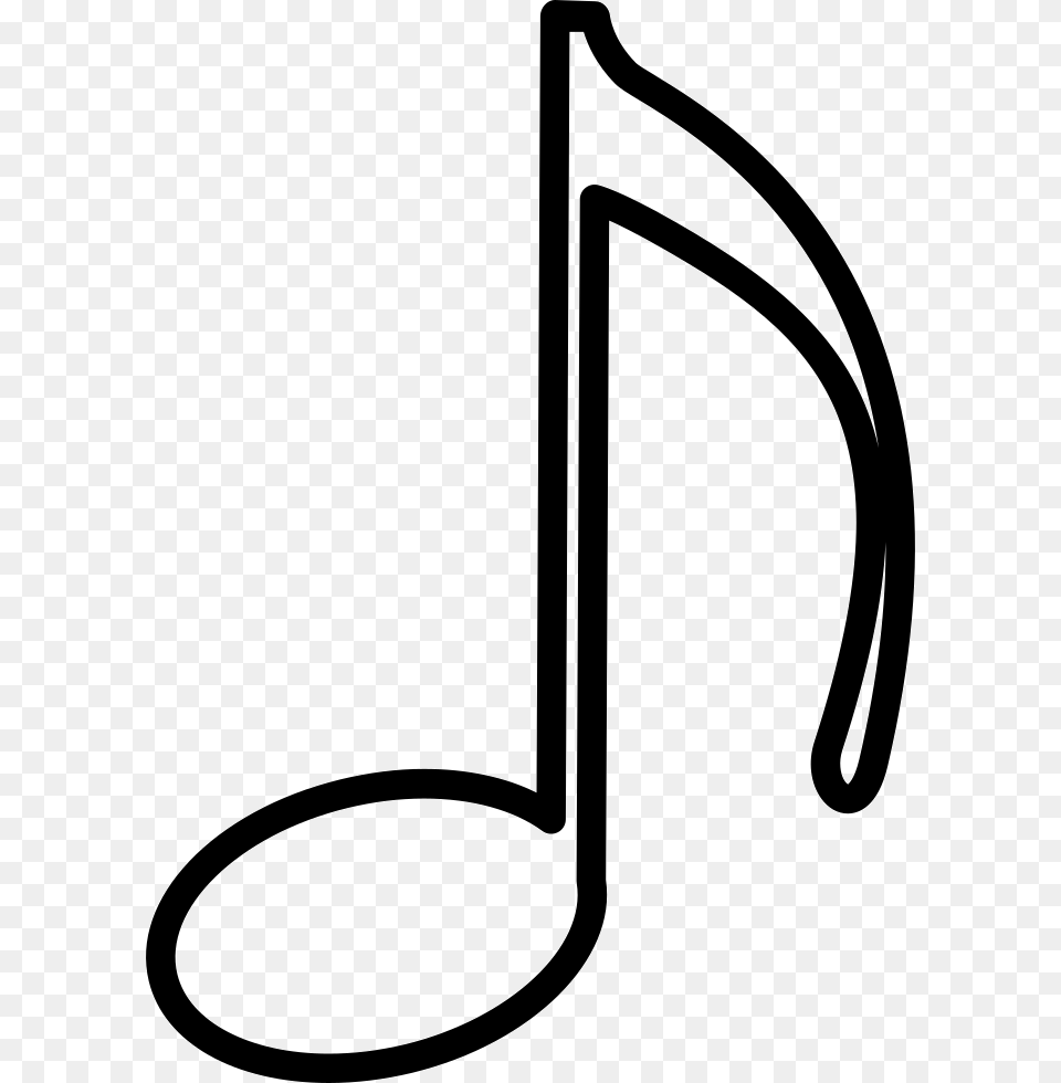 Music Note Outline, Text, Bow, Weapon, Cutlery Png Image