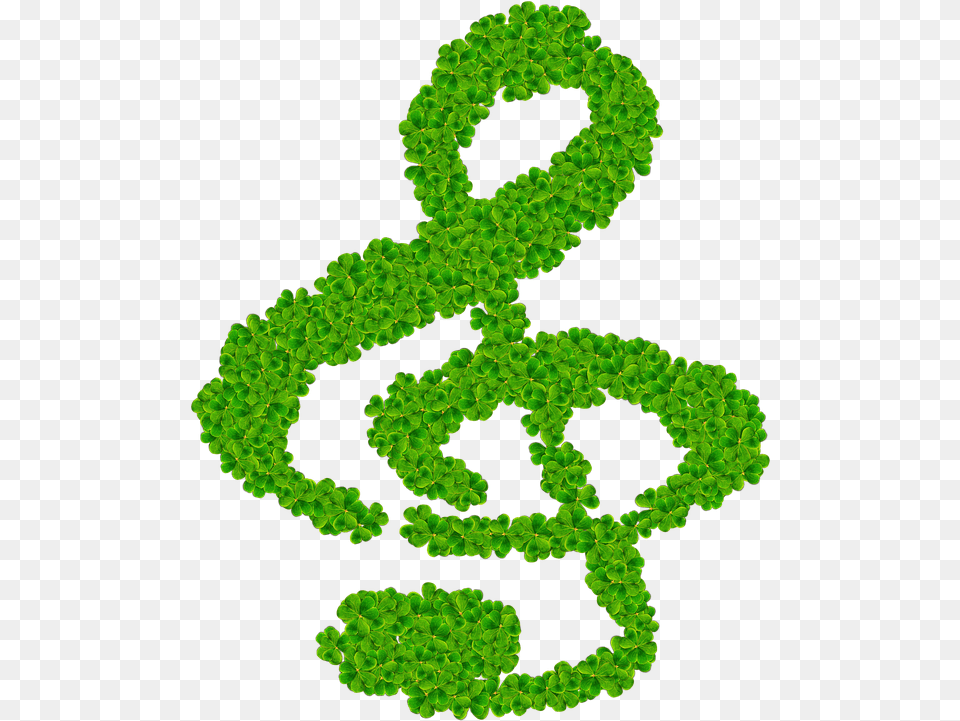 Music Note Treble Clef Clover St On Pixabay Music Note Clover, Alphabet, Ampersand, Green, Plant Free Png Download