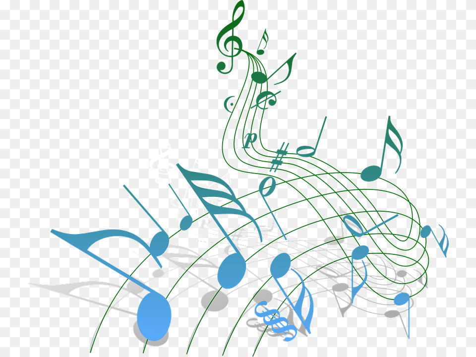 Music Notes Clef Blue And Green Music Notes, Art, Graphics, Network, Chandelier Png