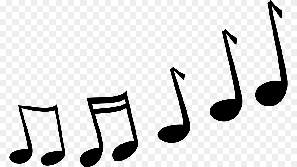 Music Notes Clip Art, Gray Png Image