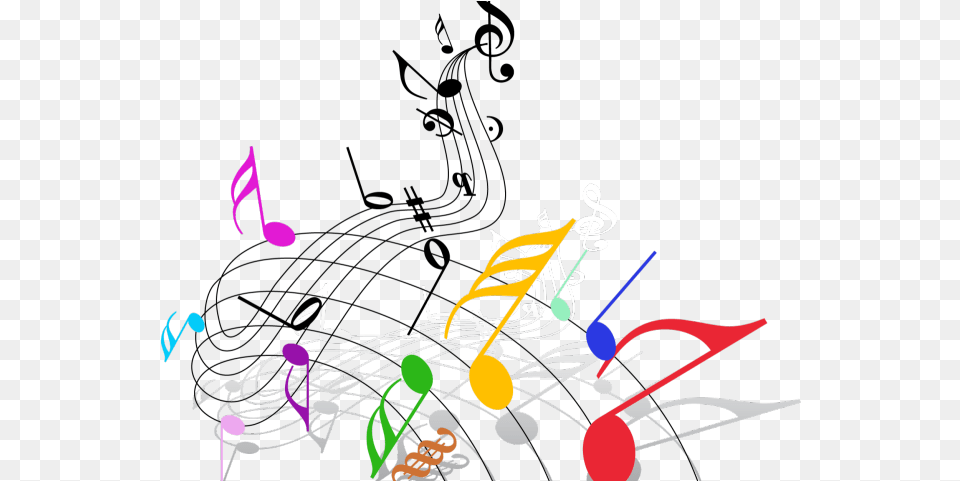 Music Notes Clipart Colorful Full Colorful Tunes Clipart, Art, Graphics, Floral Design, Pattern Free Png Download
