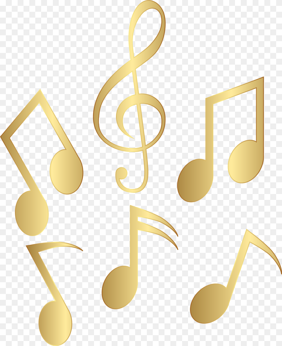 Music Notes Clipart Gold, Text, Symbol, Number, Chandelier Free Png