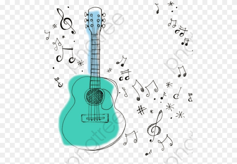 Music Notes Clipart Guitar Guitar Music Notes Clipart, Musical Instrument, Bass Guitar Png