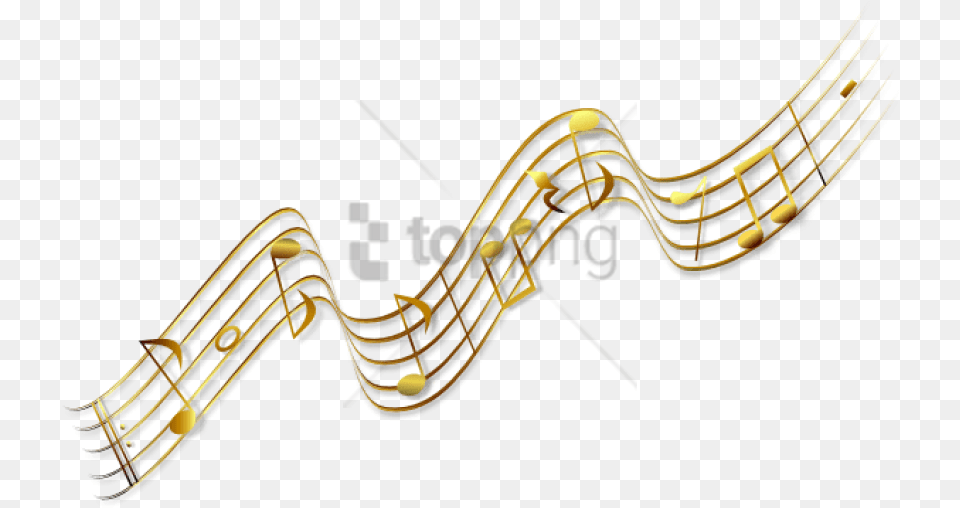 Music Notes Clipart With Transparent Golden Music Notes, Amusement Park, Fun, Roller Coaster, Cutlery Png Image
