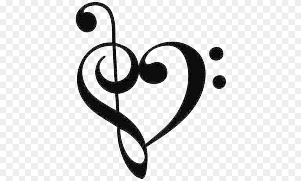 Music Notes File Treble Clef Bass Clef Heart, Pattern Png