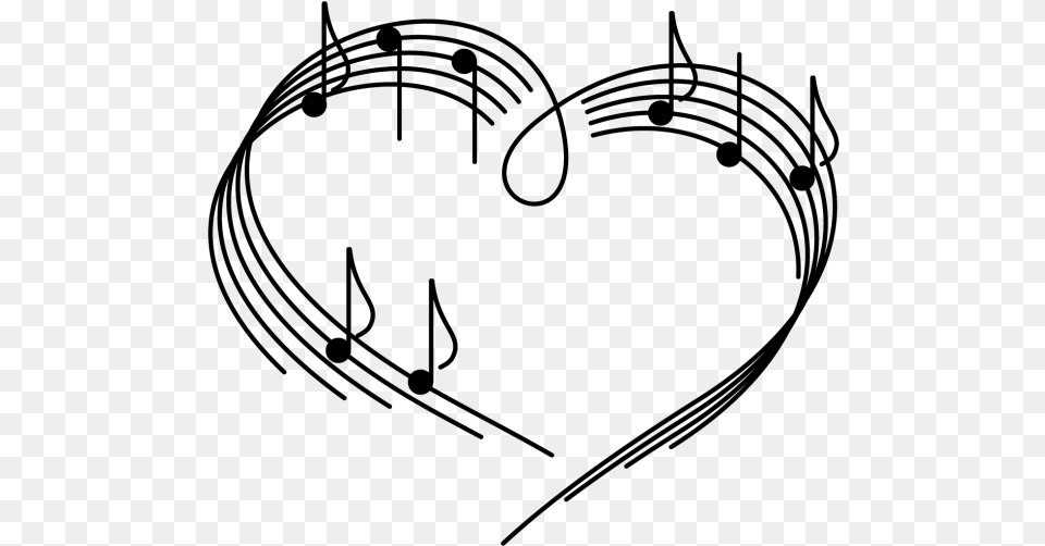 Music Notes Heart, Bow, Weapon, Cutlery, Fork Png