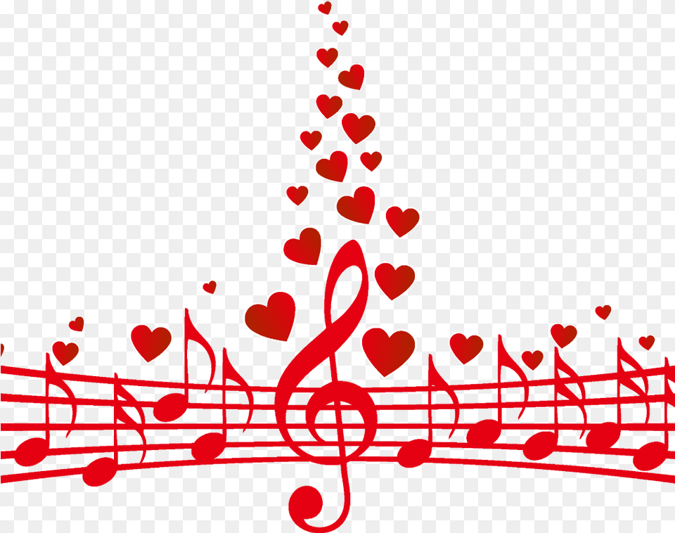Music Notes Heart Music Notes With Heart, Art, Graphics, Floral Design, Pattern Png Image