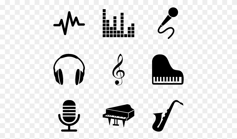 Music Notes Icon Packs, Gray Png Image