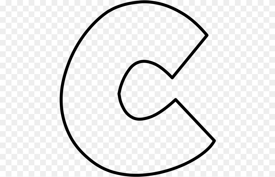 Music Notes Letter C Outline, Gray Free Png