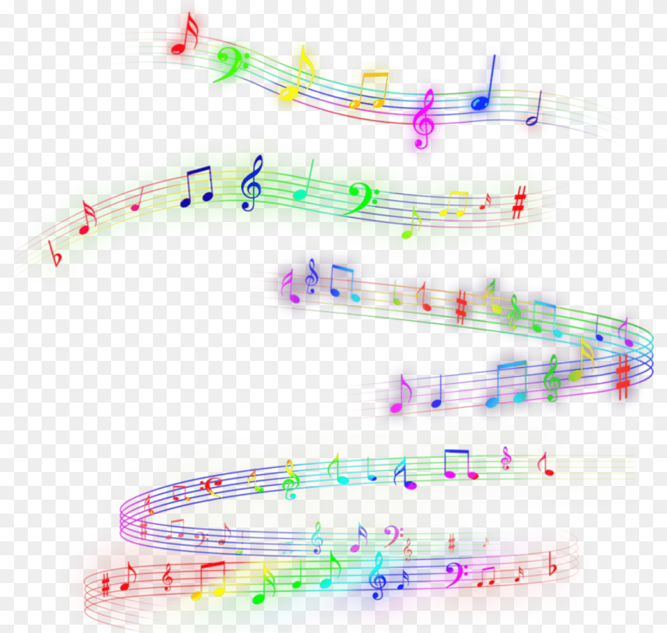 Music Notes Music Notes Rainbow Colorful Colors Clave De Musica Colores, Light, Art, Graphics, Guitar Png