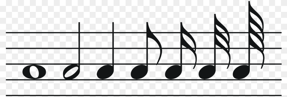 Music Notes Notes From Shortest To Longest, Text Png