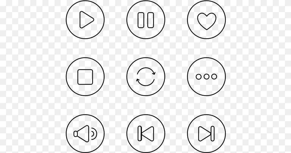 Music Player Buttons, Gray Free Transparent Png