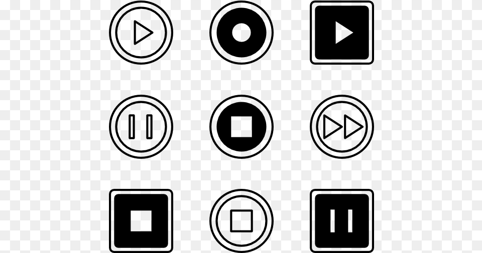 Music Player Icons Circle, Gray Png