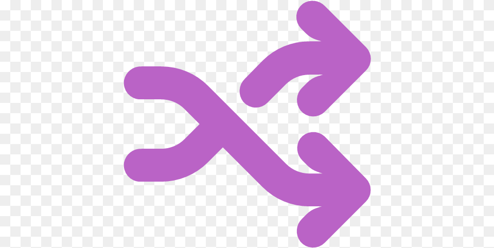 Music Shuffle Track Arrow Way Icon Play, Purple, Symbol, Animal, Fish Free Png Download