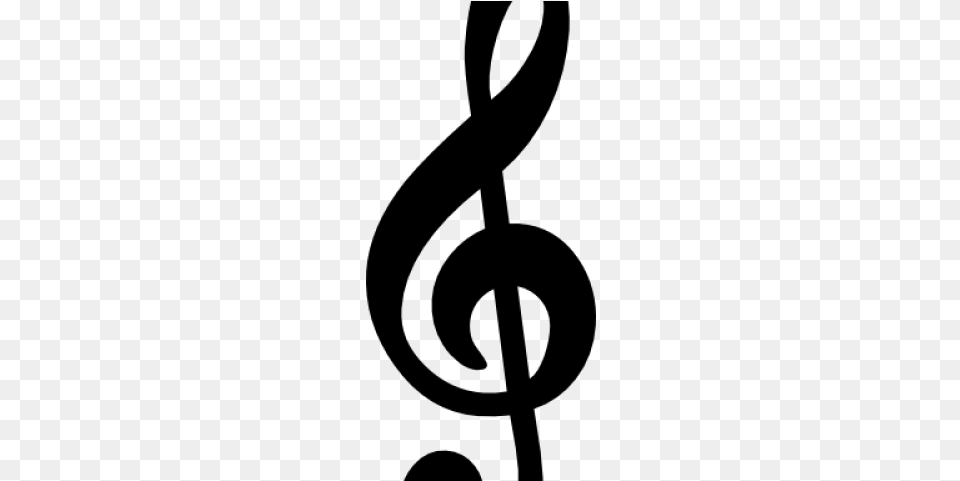 Music Sign Large Bold G Clef, Gray Png Image