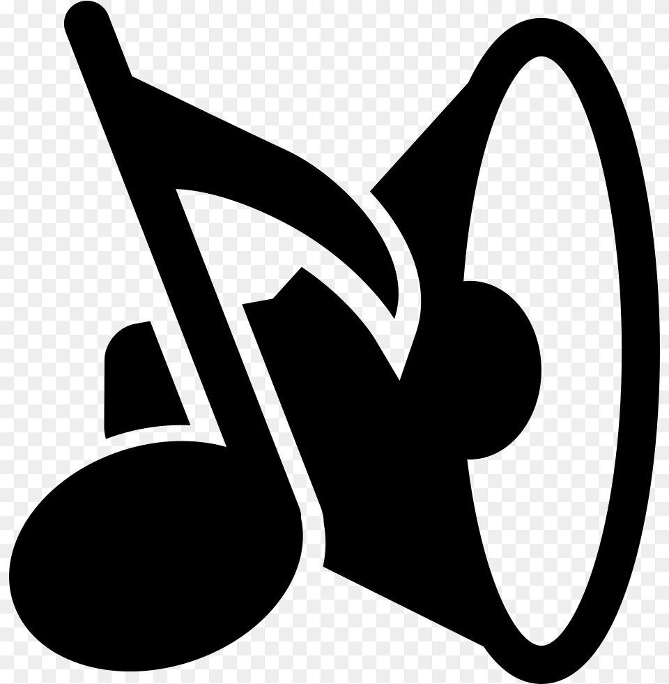 Music Speaker And Musical Note Icon Music, Stencil, Lighting, Smoke Pipe Png