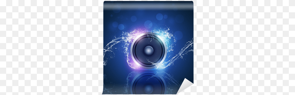 Music Speaker Blue Background Wall Mural U2022 Pixers We Live Music Speaker, Electronics, Disk Free Transparent Png