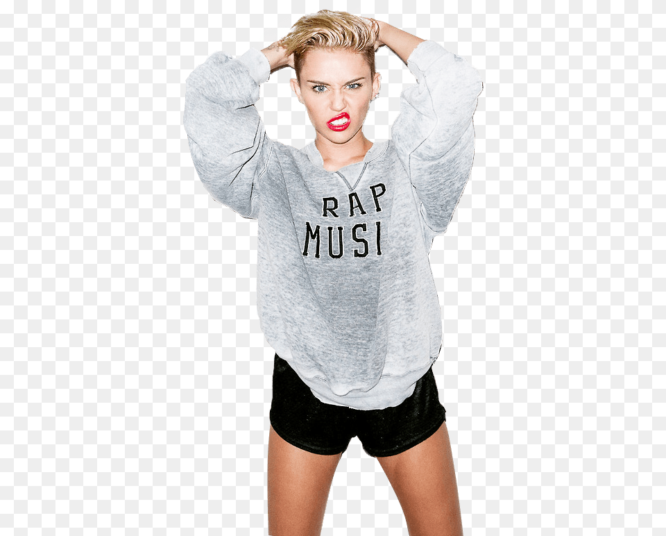 Music Stars Miley Cyrus, Sweatshirt, Clothing, Hoodie, Knitwear Png