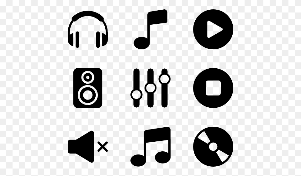 Music Symbol Icon Packs, Gray Free Png