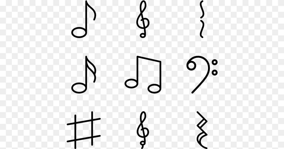 Music Symbols, Gray Free Transparent Png