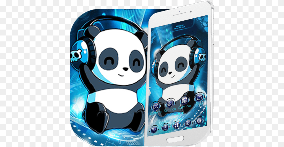 Music Tech Panda Launcher Theme Live Hd Wallpapers Apps En Mobile Phone Case, Electronics, Mobile Phone, Face, Head Free Png