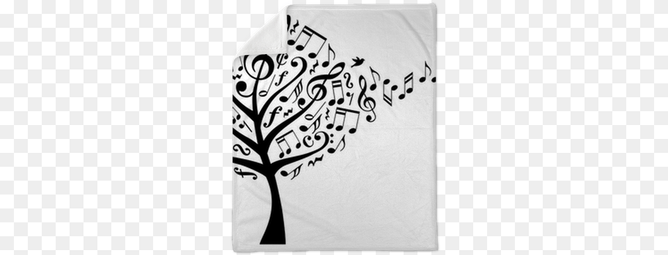 Music Tree With Musical Notes Vector Plush Blanket Spring Music Tree, Text, Handwriting, Calligraphy, Art Free Png Download