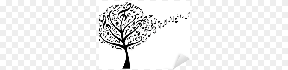 Music Tree With Musical Notes Vector Sticker Pixers Arvore De Musica, Text, Calligraphy, Handwriting, Art Free Png Download