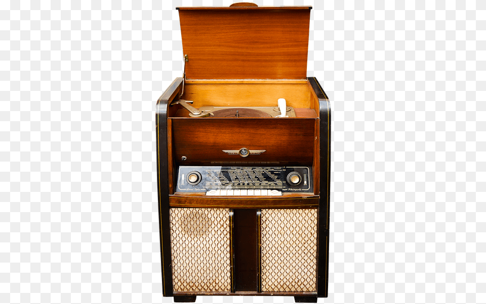 Music Turntable Radio Old Nostalgia Music Cabinet Turntable, Electronics Free Png Download