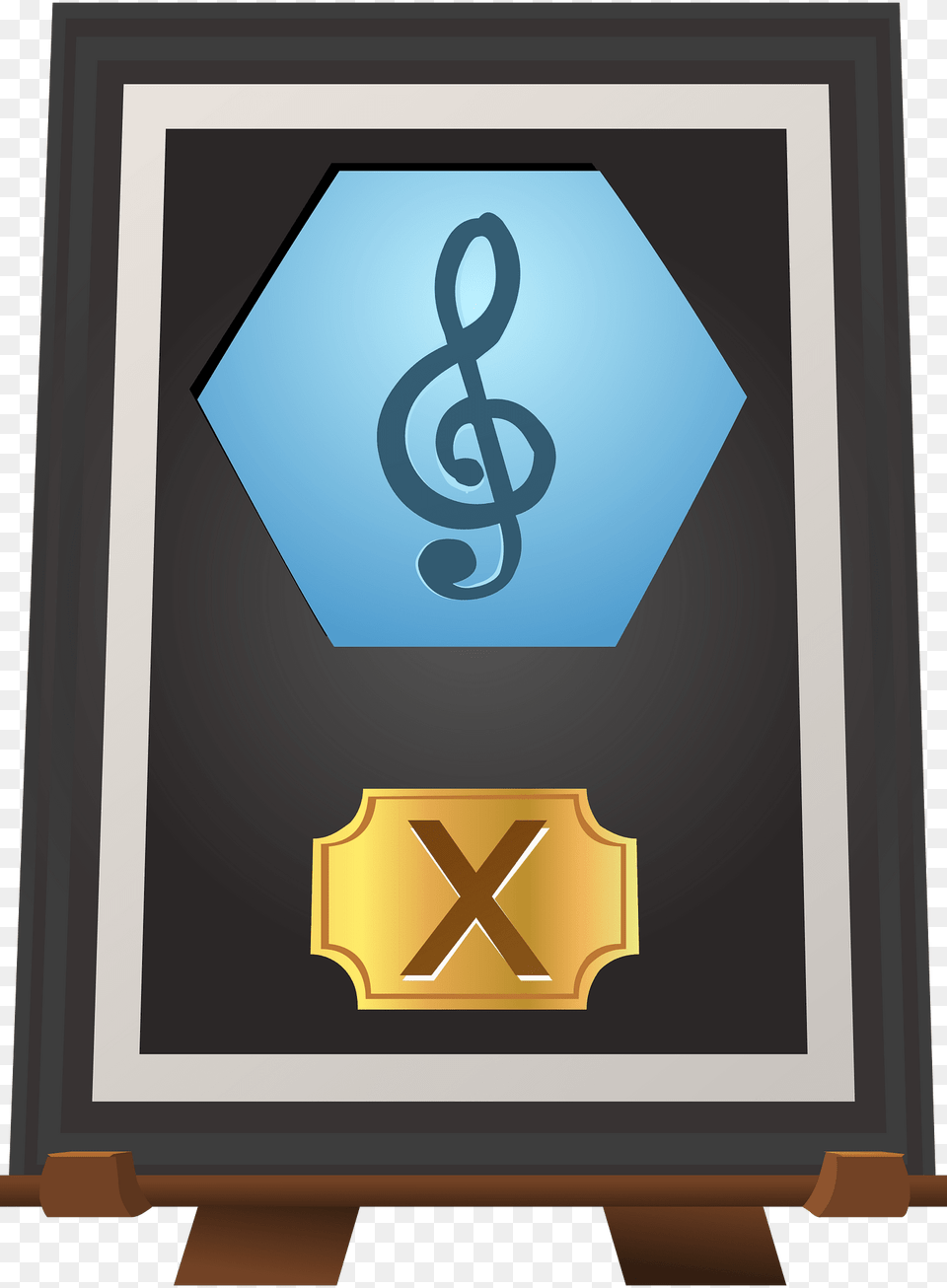 Music X Shiny Trophy Clipart, Symbol, Text, Blackboard Png Image