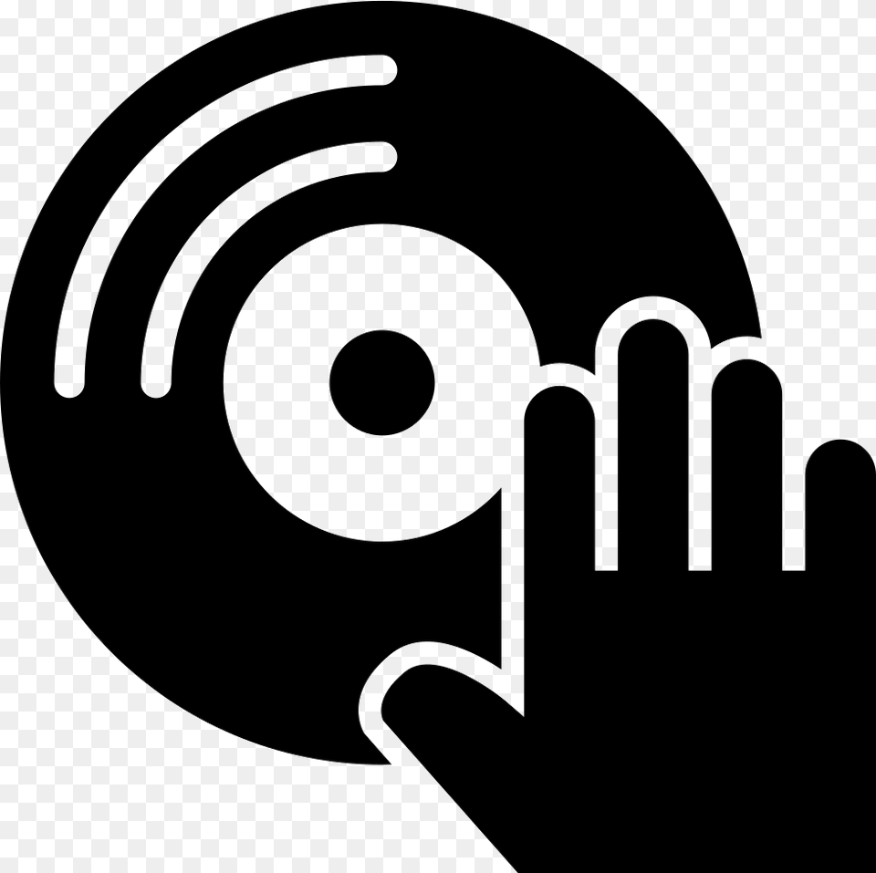Musical Disc And Dj Hand Comments Dj Icons, Stencil, Disk Free Png Download