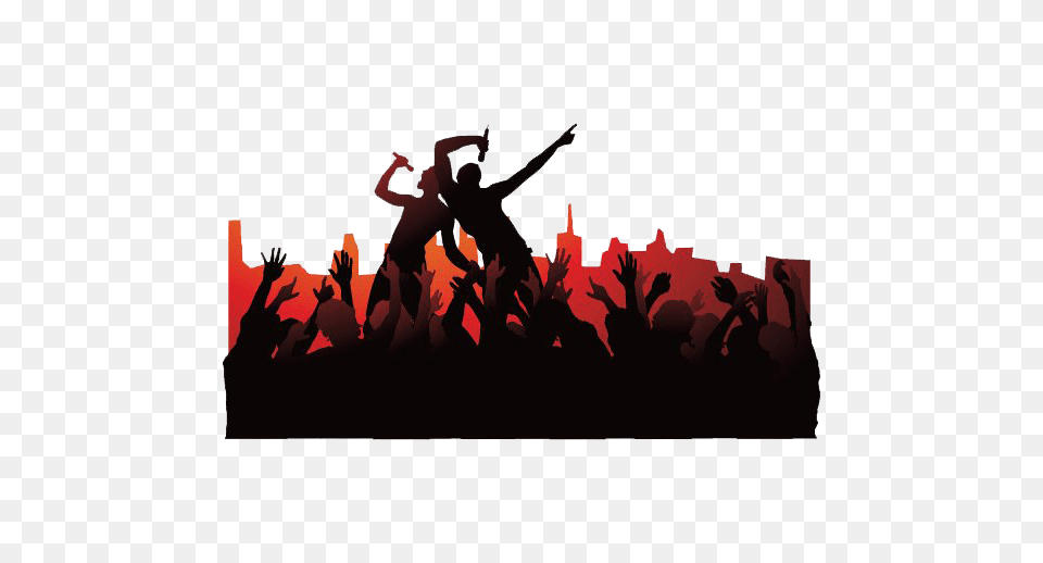 Musical Ensemble Silhouette Concert Concert Silhouette, Crowd, Person, Adult, Dancing Png Image