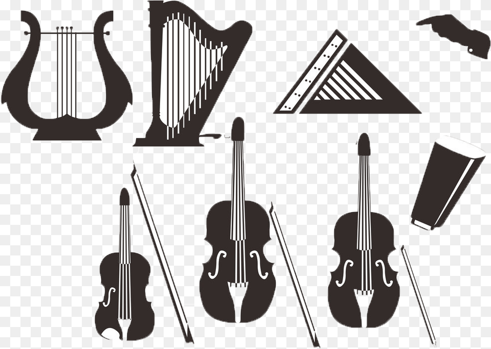 Musical Instrument Silhouette Music Instruments Silhouette, Musical Instrument, Violin Png Image