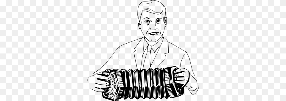 Musical Instruments Drawing Concertina Accordion Music Draw People Playing Instruments, Gray Free Png Download
